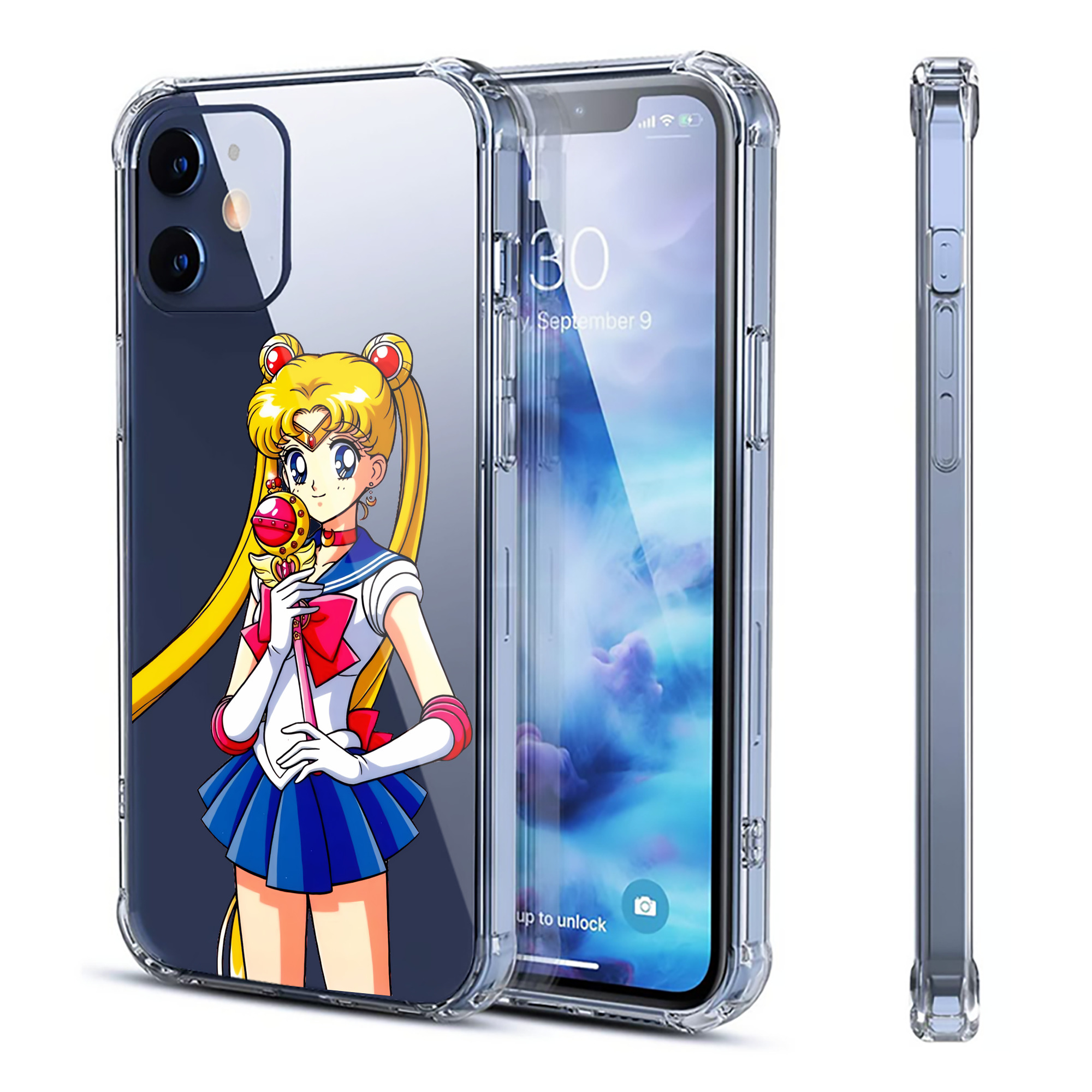 （画像用） 美少女戦士セーラームーン 月野 うさぎ つきの うさぎ Sailor Moon Tsukino Usagi 【iPhone 12シリーズ対応】透明スマホケース（クリアソフトケース）
